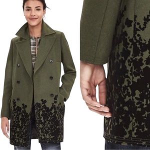 Banana Republic Double Breasted Flocked Peacoat
